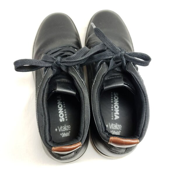 Sonoma Ankle Boots Men's Size 9.5 Black Canvas Vinyl - Picture 7 of 8